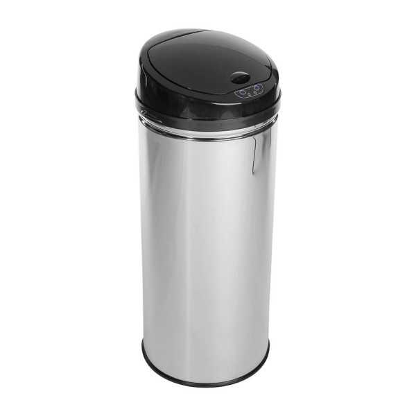 Papelera con Sensor de Apertura Automática Modelo Alpha Color Plata/Negro 42 l 5FIVE