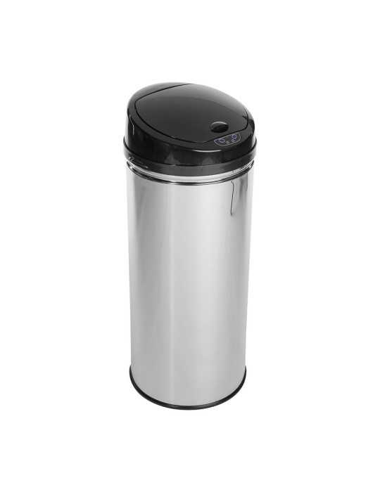 Papelera con Sensor de Apertura Automática Modelo Alpha Color Plata/Negro 42 l 5FIVE