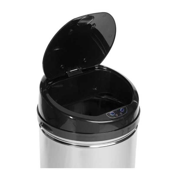 Papelera con Sensor de Apertura Automática Modelo Alpha Color Plata/Negro 42 l 5FIVE