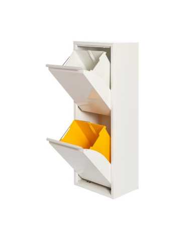 Armario Metalico Reciclaje 2 Cajones Blanco 92 x 35 x 25 cm JOBGAR