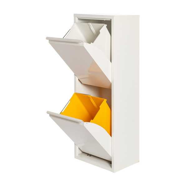 Armario Metalico Reciclaje 2 Cajones Blanco 92 x 35 x 25 cm JOBGAR