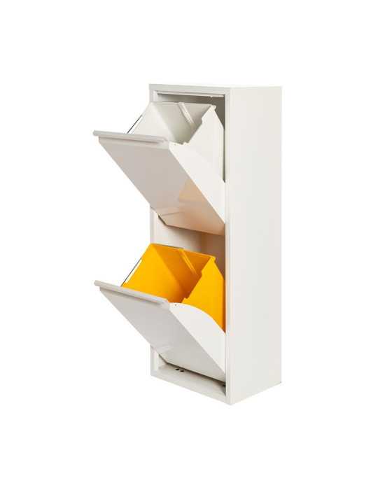 Armario Metalico Reciclaje 2 Cajones Blanco 92 x 35 x 25 cm JOBGAR
