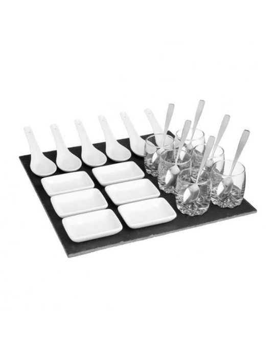 Set de Aperitivo 25 Piezas con Base de Pizarra 5FIVE