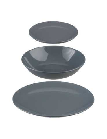Vajilla 18 Piezas Color Gris SECRET OF GOURMET