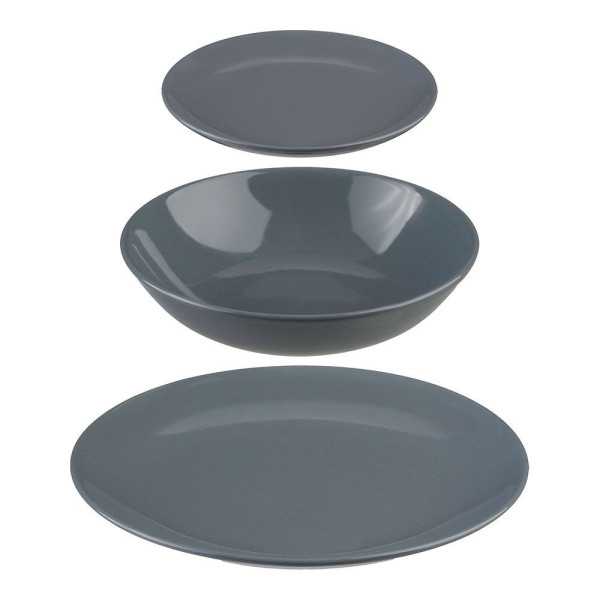 Vajilla 18 Piezas Color Gris SECRET OF GOURMET