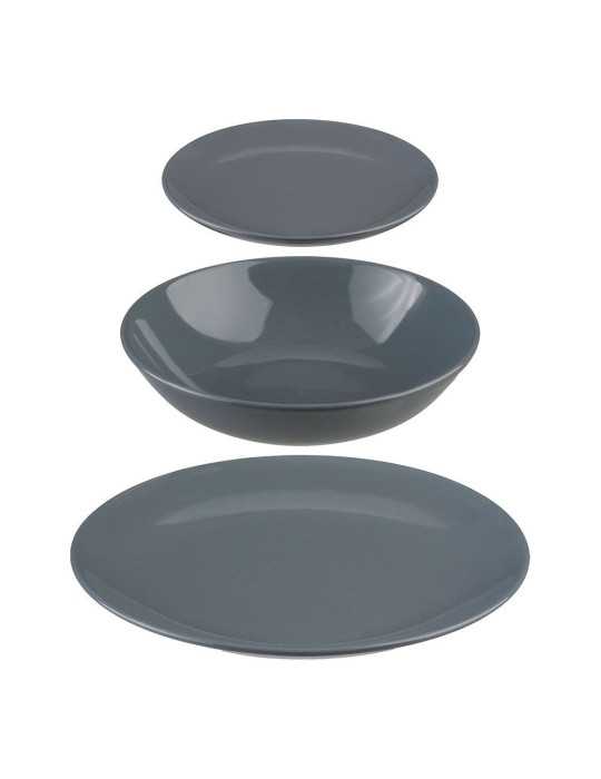Vajilla 18 Piezas Color Gris SECRET OF GOURMET