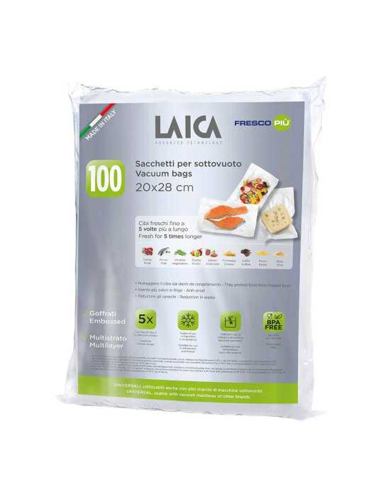Paquete de 100 Bolsas de Conservacion al Vacio 20 x 28 cm LAICA