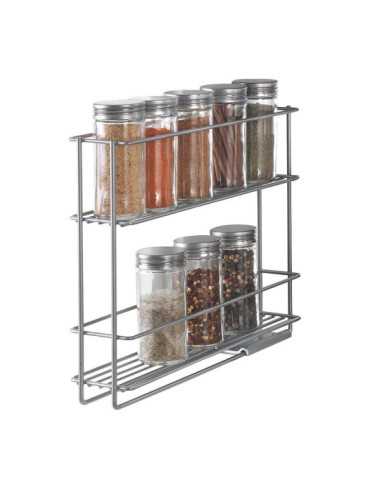Especiero Deslizante 2 Estantes In&out 28 x 6 x 22 cm METALTEX
