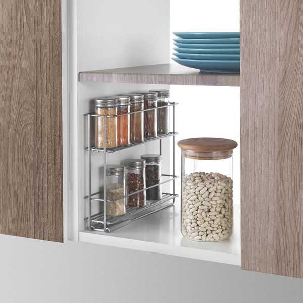 Especiero Deslizante 2 Estantes In&out 28 x 6 x 22 cm METALTEX
