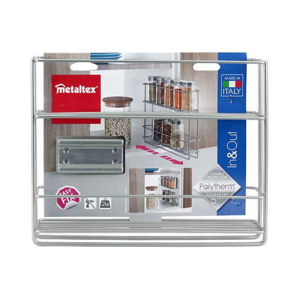 Especiero Deslizante 2 Estantes In&out 28 x 6 x 22 cm METALTEX