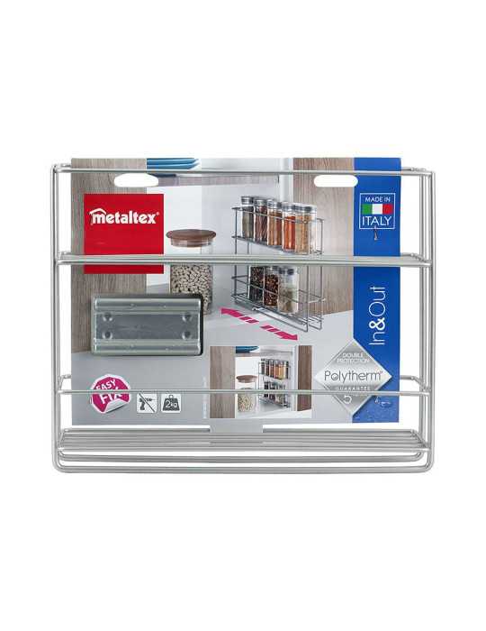 Especiero Deslizante 2 Estantes In&out 28 x 6 x 22 cm METALTEX