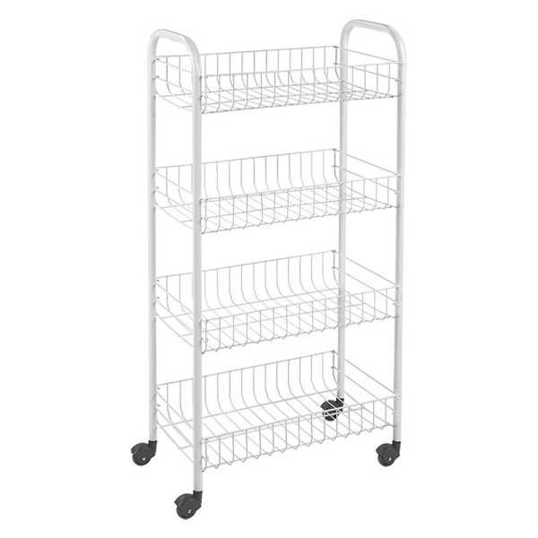 Carrito Multiuso con 4 Cestos Blanco 41 x 23 x 84 cm METALTEX