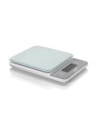 Báscula Electronica de Cocina, Máximo 5kg. Blanca con Batería Recargable LAICA