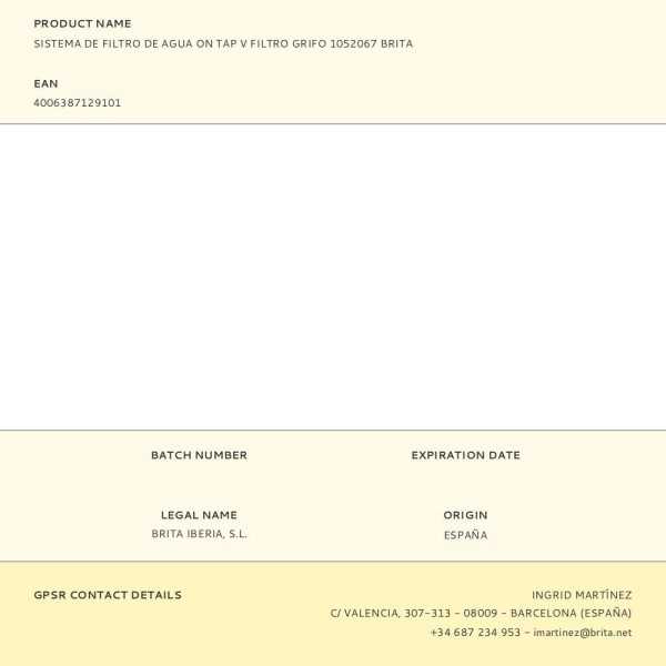 Sistema de Filtro de Agua ON Tap V Filtro Grifo 1052067 BRITA