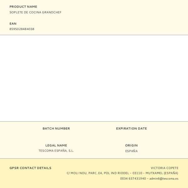 Soplete de Cocina Grandchef TESCOMA