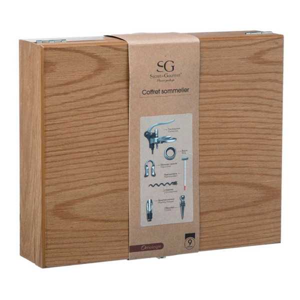 Estuche de Madera Sommelier 9 Piezas SECRET OF GOURMET