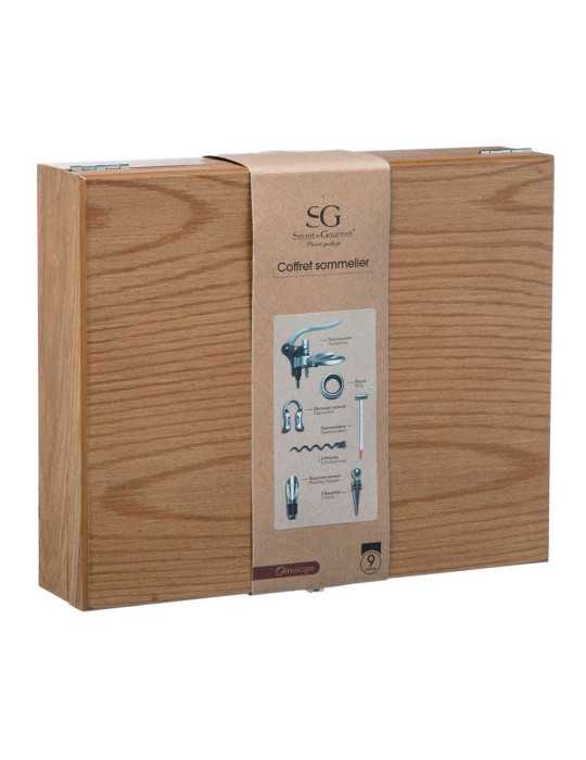Estuche de Madera Sommelier 9 Piezas SECRET OF GOURMET
