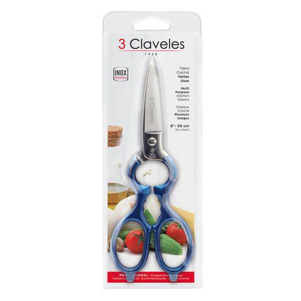 Tijeras de Cocina Acero Inoxidable 8" D 20,3 cm 3 CLAVELES