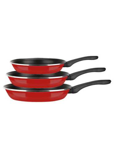 Set 3 Sartenes Optimax Rojo Mate Ø20 / Ø24 / Ø28 cm FAGOR