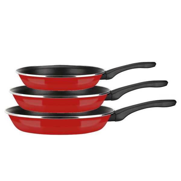 Set 3 Sartenes Optimax Rojo Mate Ø20 / Ø24 / Ø28 cm FAGOR