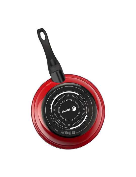 Set 3 Sartenes Optimax Rojo Mate Ø20 / Ø24 / Ø28 cm FAGOR