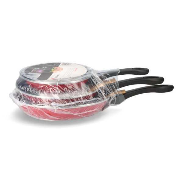 Set 3 Sartenes Optimax Rojo Mate Ø20 / Ø24 / Ø28 cm FAGOR