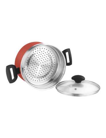 Olla Maxima + Tapa + Steamer Roja Aluminio Ø20 x 10 cm FAGOR 2