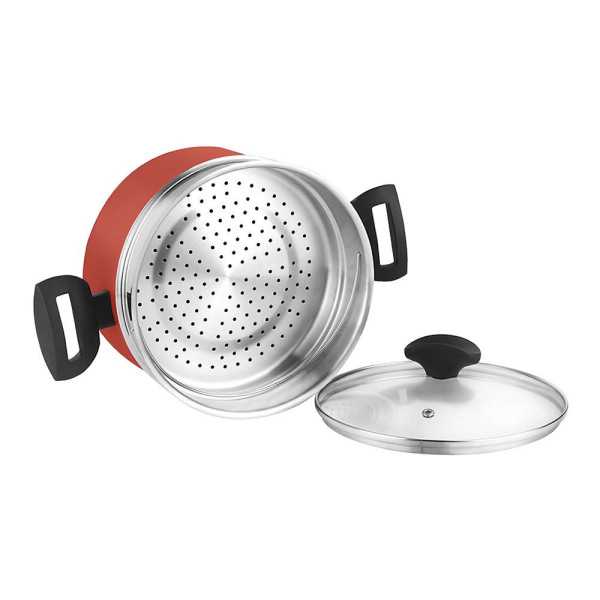 Olla Maxima + Tapa + Steamer Roja Aluminio Ø20 x 10 cm FAGOR