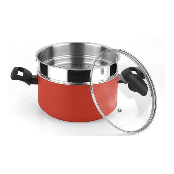 Olla Maxima + Tapa + Steamer Roja Aluminio Ø20 x 10 cm FAGOR