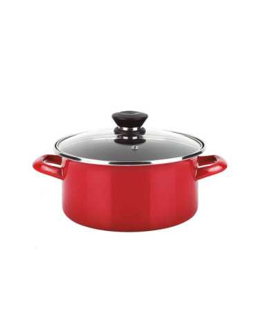 Olla Optimax + Tapa Roja Acero Aisi 430 Ø24 x 13cm FAGOR