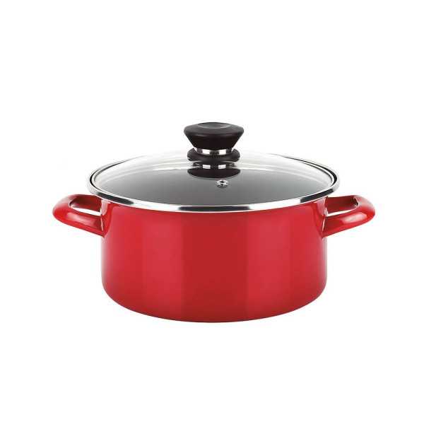 Olla Optimax + Tapa Roja Acero Aisi 430 Ø26 x 14cm FAGOR