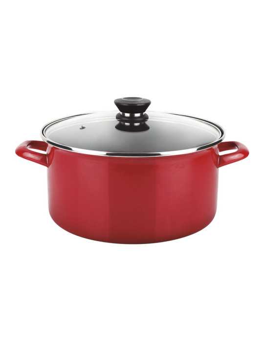 Olla Optimax + Tapa Roja Acero Aisi 430 Ø26 x 14cm FAGOR