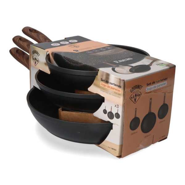 Set 3 Sartenes Antiadherentes "Serie Eneas" Ø20 / Ø24 / Ø28 cm GOURMET KITCHEN