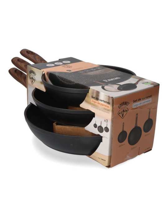 Set 3 Sartenes Antiadherentes "Serie Eneas" Ø20 / Ø24 / Ø28 cm GOURMET KITCHEN