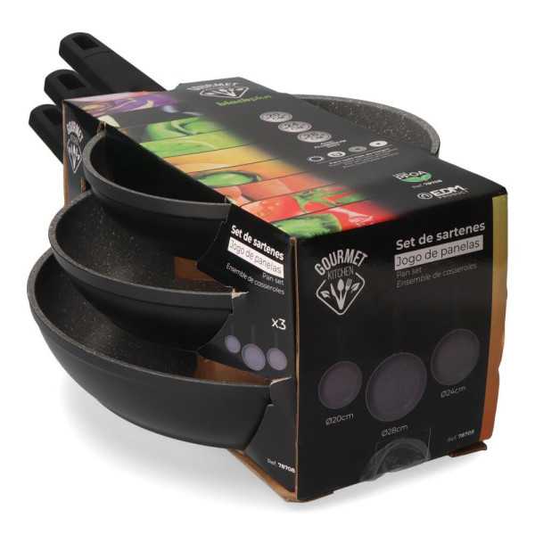 Set 3 Sartenes Antiadherentes "Professional Line" Ø20 / Ø24 / Ø28 cm GOURMET KITCHEN
