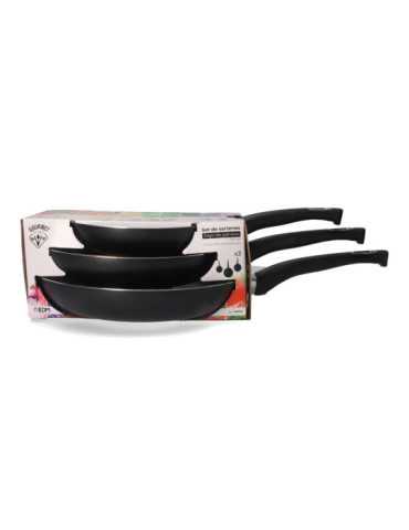 Set 3 Sartenes Antiadherentes "Basic Line" Ø20 / Ø24 / Ø28 cm GOURMET KITCHEN 2