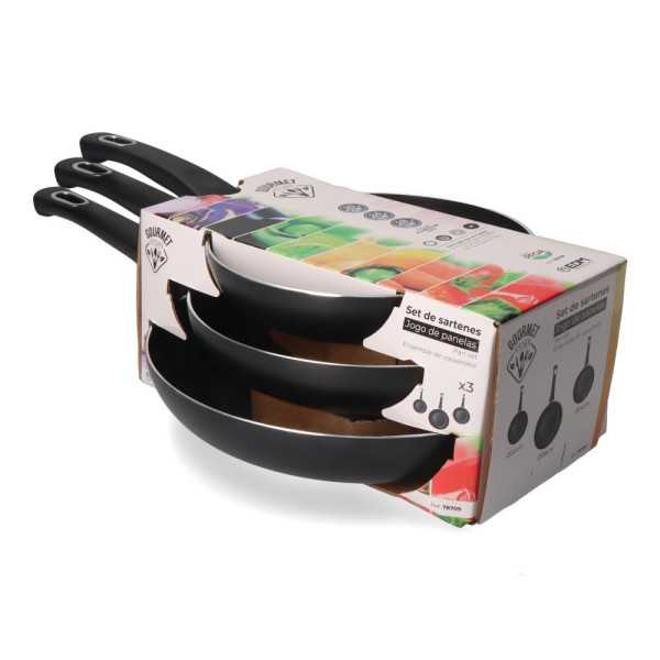 Set 3 Sartenes Antiadherentes "Basic Line" Ø20 / Ø24 / Ø28 cm GOURMET KITCHEN
