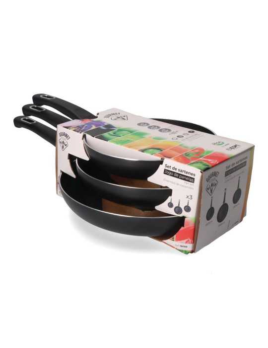 Set 3 Sartenes Antiadherentes "Basic Line" Ø20 / Ø24 / Ø28 cm GOURMET KITCHEN