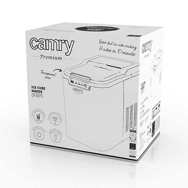 Máquina de Cubitos CR8073, Negra, 74-87 W, 35,5 x 25 x 32 cm CAMRY