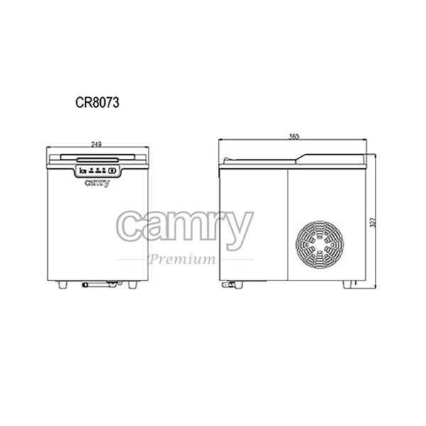 Máquina de Cubitos CR8073, Negra, 74-87 W, 35,5 x 25 x 32 cm CAMRY