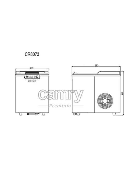 Máquina de Cubitos CR8073, Negra, 74-87 W, 35,5 x 25 x 32 cm CAMRY