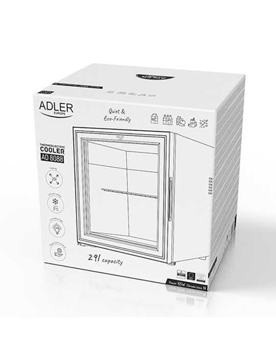 Nevera Termoeléctrica AD8088, Negra, 29 l, 38 x 47,1 x 45 cm ADLER