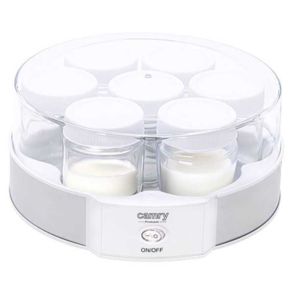 Yogurtera CR4519, Blanca, 20 W, Ø24 x 11,5 cm CAMRY