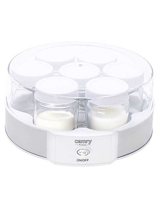 Yogurtera CR4519, Blanca, 20 W, Ø24 x 11,5 cm CAMRY
