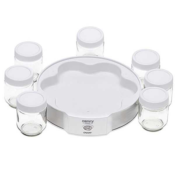 Yogurtera CR4519, Blanca, 20 W, Ø24 x 11,5 cm CAMRY