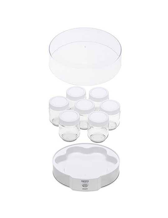 Yogurtera CR4519, Blanca, 20 W, Ø24 x 11,5 cm CAMRY
