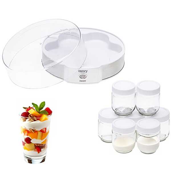 Yogurtera CR4519, Blanca, 20 W, Ø24 x 11,5 cm CAMRY