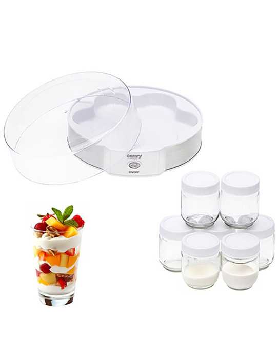 Yogurtera CR4519, Blanca, 20 W, Ø24 x 11,5 cm CAMRY