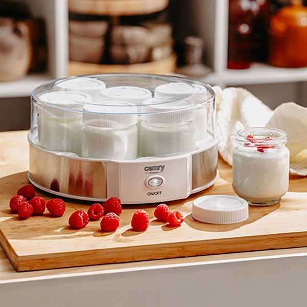 Yogurtera CR4519, Blanca, 20 W, Ø24 x 11,5 cm CAMRY