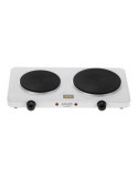 Cocina Eléctrica Dos Quemadores 2500 W Blanca, 46 x 26,5 x 7 cm ADLER
